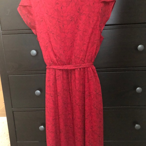 Ricki's Red Dress with Floral Detail - Picture 2 of 2